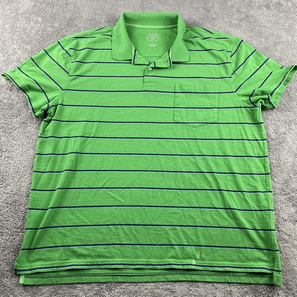 St Johns Bay Polo Shirt Mens XL Green‎ Short Sleeve